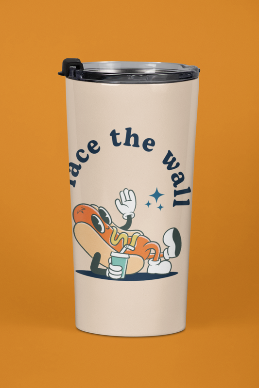 Face the Wall | Soft Orange | stainless steel tumbler